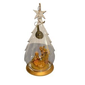 Fontanini Blown Glass Christmas Tree Ornament Holy Family # 56180 w/Box 7” tall